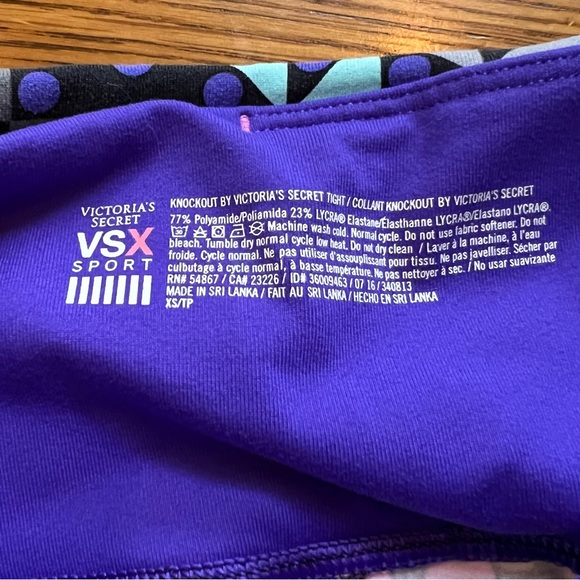 ⭐️ Victoria's Secret | VSK Sport Purple Collant Knockout Tight Leggings Size XS - Picture 6 of 8
